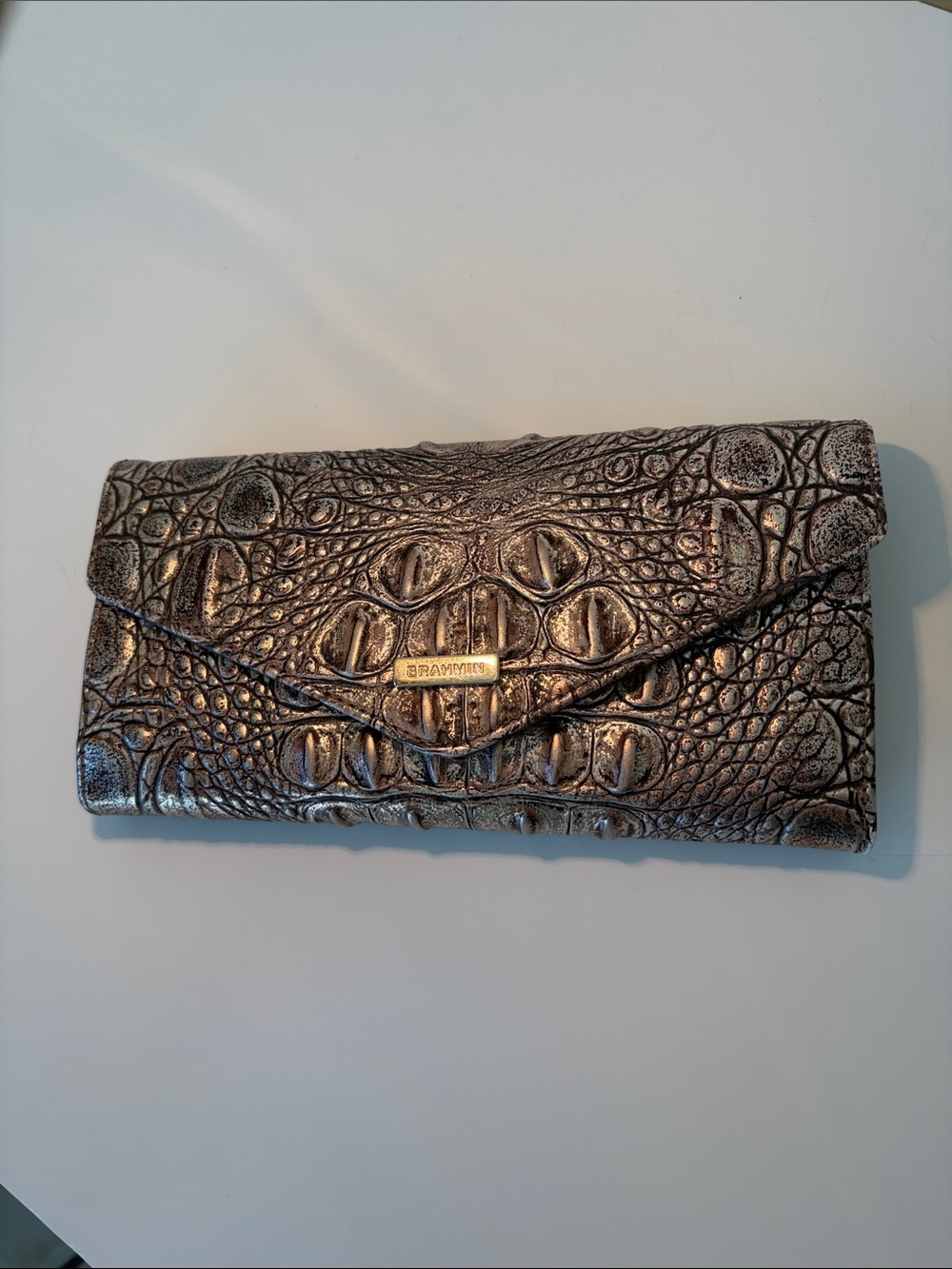 “New-ish” Brahmin Marissa Bronze Nebula Satchel with Matching Veronica Wallet. - Picture 3 of 10